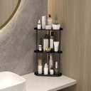 Jesginboo 3 Tier Bathroom Counter Organizer, Vanity Organizer Corner Shelf, Skincare, Makeup Countertop Organizers, Kitchen, Bathroom Counter Storage, Black