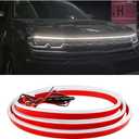 Car Hood Light Strip, 79 Inch Flexible Dynamic Daytime LED Running Lights, 12V Waterproof Silicone Headlight Strip Engine Cover Decoration, Universal Car Accessories (White)