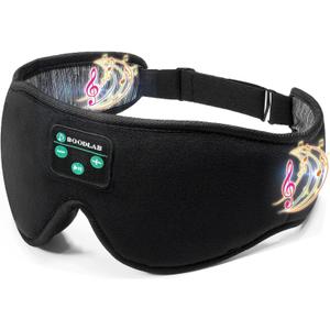 Sleep Headphones, Boodlab Bluetooth Eye Mask for Sleeping, Sleep Mask with Bluetooth Headphones (Dark Black & Brown)