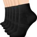 Ipletix 6 Pairs Ankle Socks for Women, Cotton Breathable Soft Casual Athletic Socks (9-11, Black)