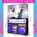 Soulchen 6 x 5 ft Inflatable Radio Boombox Decor with Built in LEDs Lighted and Air Blower, 80's 90's Party Decoration Blow up Giant Boombox for Hip Hop Birthday Disco Photo Props(Radio,Black)