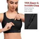 Yvette Front Closure Sports Bras for Women High Support Large Bust Supportive Racerback Sports Bra for Running (X-Large Plus, Black)