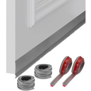 uxcell 2 Pcs Door Bottom Sweep, 39 x 1 Inch Adhesive Under Door Draft Strip Silicone with Brush for Cold Insulation Exterior Interior Door Blocker Noise, Gray