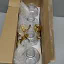 BIGIVACA Coffee Syrup Dispenser 16.9 oz 500 ml - 4 Pack Glass Bottles with Gold Pumps and Labels for Cafe or Home Bar, Kitchen