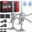 Kolvoii Labor Saving Arm Jack, 2 Pack Stainless Steel 15.6 Inch Construction Jack, Multi-Function Height Adjustment Hand Jacks for Lifting and Leveling, 10 Inch Lift Range (Large)