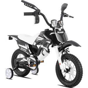 KEANO Motocross Style Kids Bike for Boys Girls Ages 2-4 Years, 12 Inch Bikes with Training Wheels and Number Plate, Toddler Bike Children Bicycles Blue