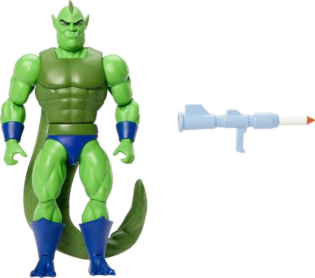 Masters of The Universe Origins Action Figure Cartoon Collection Whiplash, 5.5-inch 1980s Motu TV Tailed Villain, Detailed Design & Rocket Launcher