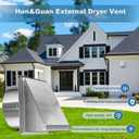 Hon&Guan Dryer Vent Cover Outside 6 Inch Wall Vent with Removable Mesh -304 Stainless Steel Exhaust Vent Cover Rubber Cushioned Non Return Flap, Sliver 6in [Neck Size:5.74/Inner:5.67in]