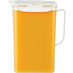 LocknLock Aqua Fridge Door Water Jug with Handle BPA Free Plastic Pitcher with Flip Top Lid Perfect for Making Teas and Juices, 2 Quarts, Ivory (64 Ounces)