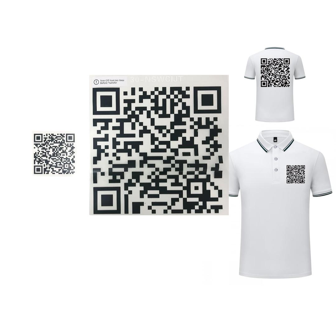 Iron-On QR Code Heat Transfer Vinyl for T-Shirts, Hoodies, Tote Bags DIY Wearable Art QR Code Sign for Google Review, Social Media sign, Facebook & Instagram, YouTuber Editable URL, Link to Any Page