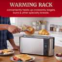 Elite Gourmet ECT3200 2-Slice, 1 Long Slot, Slim Toaster, Reheat, 6 Toast Settings, Defrost, Cancel Functions, Built-in Warming Rack, Extra Wide Slots for Bagels Waffles, Stainless Steel & Black