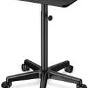 Salon Tray on Wheels - Premium Aluminum Tattoo Tray Rolling Trolley - Adjustable Salon Service Rolling Tray Hairdresser Cart with Clinic Spa Rolling Tray Wheels (Black)