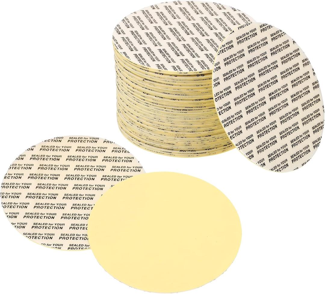 PATIKIL 67mm/2.6inch Pressure Sensitive Seal, 200 Pack Adhesive PS Foam Lid Cap Liners Resistant Tamper with Dustproof Paper Back for Plastic Glass Jar Bottle Cap Seals