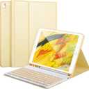 Keyboard Case for iPad 9/8/7th Gen 10.2,Case with Keyboard ipad 10.2 inch,Keyboard for iPad 9th Gen,Bluetooth Keyboard for iPad 10.2,iPad Keyboard Case 9th Gen with Pencil Holder (Yellow)