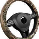 Mossy Oak Camo Steering Wheel Cover, Durable Grip Car Steering Cover, Universal Fit 14.5"15.5" - Made with Premium Beige PVC Leather and Cotton Fabric, Anti-Slip - Official Licensed Product