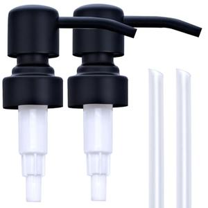 AUNRGO Black Soap Dispenser Pump Replacement - Matte 304 Stainless Steel Hand Soap and Lotion Dispenser Pumps Replacement for Regular Glass Mouth Bottles, Standard 28/400 Neck Size