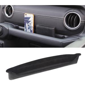 Savadicar JL GrabTray Passenger Storage Tray Organizer Grab Handle Accessory Box for 2018-2023 Jeep Wrangler JL JLU & Gladiator JT, Add Microfibers, Interior Accessories, Black