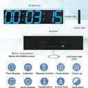 CHKOSDA Digital Wall Clock, Oversize Led Digital Clock Large Display with Auto Dimmer, Huge Countdown Timer with Remote Control, 27" Wide Display, 6 Digits, Wall Mount, Date and Temperature(Ice Blue)