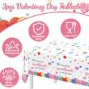 3pcs Little Sweetheart Tablecloth Valentines Table Cloth Conversation Heart Plastic Table Cover Little Sweetheart is on The Way Baby Shower Decorations for Valentines Birthday Decor