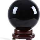 LONGWIN 200mm (8 inch) Big Divination Black Crystal Ball Fengshui Sphere Home Decorations Meditation Ornaments