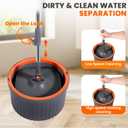 Chabatree Mop and Bucket Set，Spin Mop and Bucket Set with Separate Dirty and Clean Water，2 Replaceable Mop Pads，Deep-Cleaning Mops for Floors, Versatile Mops for Walls