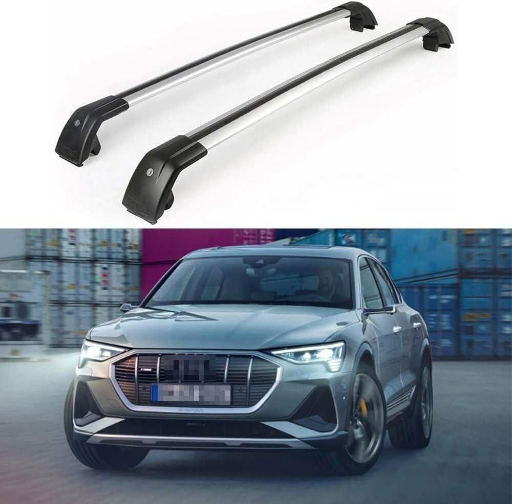2Pcs Fit for Audi E-tron Etron 2019-2023 2024 Aluminum Roof Rail Racks Cross Bars Crossbars Luggage Carrier