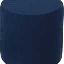 Uxcell Ottomen Cover Round, Stretch Ottomen Slipcover Fit Diameter 9.8"-12.6", Non-Slip Footstool Protector Cover for Bedroom Navy Blue