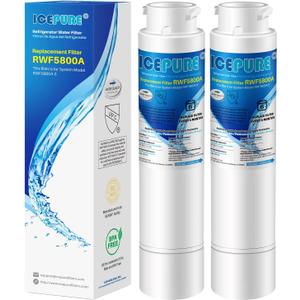 ICEPURE RWF5800A Refrigerator Water Filter Replacement for Frigidaire EWF02, Pure Source Ultra II, PureSource Ultra 2, SCWFTCTO, GP006, EPTWFUO1, MR022, JO22, BO022, TH-01, DE022, 1007 2PACK