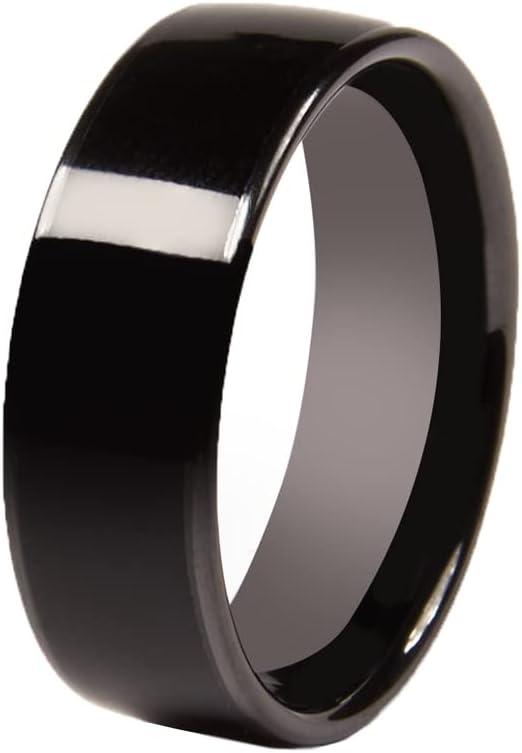CNICK Tesla Smart Ring Accessories: Ceramic Ring for Model 3/Y/X/S and Cybertruck to Replace Key Card Key fob. (8.5, Black)