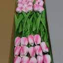 Sggvecsy 30 Pcs Fake Tulips Artificial Flowers Real Touch PU Faux Flowers Tulip Stems for Wedding Spring Bouquet Floral Arrangement Home Party Office Decorations for Mother's Day (Rose Pink)