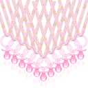 Junkin 60 Pieces Baby Shower Pacifiers Necklace Acrylic Pacifiers Necklace Charm for Baby Shower Party Favors Decorations, Women Style(Pink, Gold)