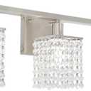 BONLICHT Modern Bathroom Vanity Light Over Mirror 3 Head Brushed Nickel Wall Light Fixtures Luxury Indoor Wall Mount Lamp Contemporary Bath Lighting Sconces with K9 Crystal Drop for Kitchen Hallway