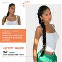 SEIKEA Upgraded Long Braid Ponytail Extension with Elastic Tie Straight Sleek Wrap Around Braid Hair Extensions Ponytail Dark Brown with Copper Highlights 34 Inch (After Braided 30 Inch)