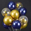 PartyWoo Navy Blue and Gold Balloons 60 pcs 12 Inch Navy Blue Metallic Gold Confetti Balloons for Graduation Wedding New Year Birthday Party Decorations