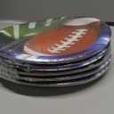 Creative Converting 331933 Football Party Dinner Plates Brown 5 Pack