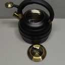 Tea Kettle for Stove Top Whistling Teapot, 3.2Q Tea Pot Stainless Steel Teakettle with Heat Proof Ergonomic Handle (Black)