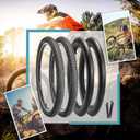 Hycline 2-Pack Mountain Bike Tires Set: 20/24/26/27.5-inch Folding Replacement High-Performance Wear-Resistant Bicycle Tires and Pair Inner Tubes with Tire Levers for MTB Off-Road Bike