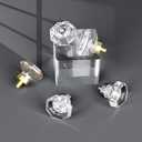 8 PCS Glass Crystal Dresser Cabinet Knobs Brushed Nickel, Octagon Knobs and Pulls for Dresser Drawers, Bathroom Kitchen Cabinet Drawer Knobs Set, LS-014