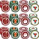 Yungyan Christmas Candle Tin Cans Set Metal Candles Tin Gifts Jars with Lids 8 oz Christmas Cookie Tins Candle Containers for Storing Biscuits Tea Party Favors(12 Pcs)