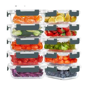 KOMUEE 10 Packs 22 oz Glass Meal Prep Containers, Glass Food Storage Containers with Lids, Airtight Lunch Boxes BPA Free, Microwave and Freezer Safe