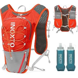 IX INOXTO Running Vest for Women Men, Adjustable Chest Straps Running Hydration Vest with 500ml Soft Flask, Lightweight Breathable Reflective Hydration Backpack for Hiking
