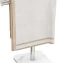RUACQ Hand Towel Holder, T-Shape Free Standing Hand Towel Holder Stand with Marble Base, 304 Stainless Steel Hand Towel Stand for Bathroom Kitchen Vanity Countertop(Brushed Nickel)