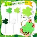 24 Pcs St Patricks Day Decorations Wooden Shamrock Picks Sticks 8.27" Double Sided Lucky Decorative Branches Shamrock Vase Filler Table Centerpiece for Irish Party Home Decor(Stylish)