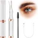 Heated Eyelash Curler, Portable Eyelash Curler Eyelash, Mini Electric Eyelash Curler Rechargeable, Quick Curling Long-Lasting, Makeup Tools Gift for Women Girls (White)