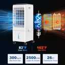 Portable Air Conditioners, 3-IN-1 Portable AC Unit w/2.6 Gal Tank for 24H Cooling, 4 Modes & 3 Speeds, Windowless Air Conditioner w/7.5H Timer, Smart Remote, Swamp Cooler Air Conditioner for Bedroom