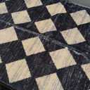Lahome Moroccan Trellis Area Rug - 2x3 Printed Small Black Checkered Entryway Rug Non Slip Kitchen Mat, Stain Resistance Indoor Modern Floor Soft Throw Carpet for Front Door Bathroom Sink Bedroom