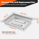 onlyfire Adjustable Charcoal Tray Fits for Most Weber Spirit and Genesis Gas Grills, Stainless Steel Charcoal Ash Pan, Helps Save Gas While Cooking