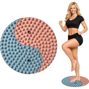 Foot Massager Mat, Yinyang Balance Tai ji Bagua Pattern with Magnetic Therapy, Acupressure Reflexology Mat for Daily Foot Relaxation and Pain Relief, Pink and Blue