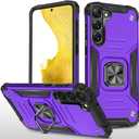 Dionsibei Galaxy S24 Plus Case Military Grade Built-in Kickstand Case with Stand Holster Armor Shockproof Cover Protective for Samsung Galaxy S24 Plus Phone Case for Men Women (Purple)