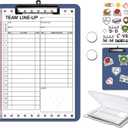 Personalized Baseball & Softball Lineup Cards for 35 Games Softball with 17 Player Roster 4-Part Form Copy with Writing Clipboard Storage Box Personalized Stickers and Loose Leaf Binder Ring
